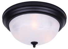 Canarm IFM415MBK - Canarm Classic 3-Light Flush Mount Ceiling Light Matte Black with Alabaster Glass 15inch