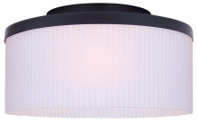 Canarm IFM1165A14BK-FR - KINSLEA 3-Light Flush Mount Ceiling Light 14" Matte Black with Ribbed Flat Opal Shade