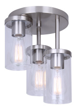 Canarm ISF1234A03BN - Britton 3-Light Semi-Flush Ceiling Fixture, Brushed Nickel Finish