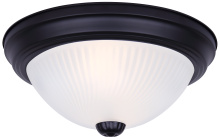 Canarm IFM211TMBK-F - Canarm Classic 1-Light Flush Mount Light Matte Black and Frosted Glass - Twin Pack