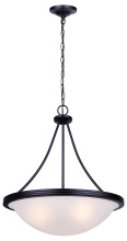 Canarm ICH4118BK - Devon 3-Light Chain Chandelier 18-Inch Matte Black Finish with Alabaster Shade
