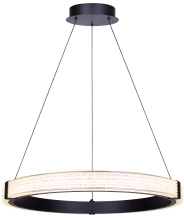 Canarm LCH346A24BK - SOLACE 23.75inch LED Chandelier Matte Black with Adjustable Cord 3CCT Switch