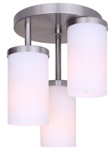 Canarm ISF1234A03BN-FO - Britton 3-Light Semi-Flush Ceiling Fixture Brushed Nickel Finish with Opal Glass