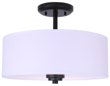 Canarm ISF280A03BK - PIER 3-Light Matte Black Semi Flush Ceiling Light