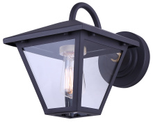 Canarm IOL764BKG - IRA 1-Light Wall Lantern Black and Gold Finish with Clear Glass Shade