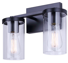 Canarm IVL1234A02BK - Britton 2-Light Vanity Fixture, Matte Black Finish