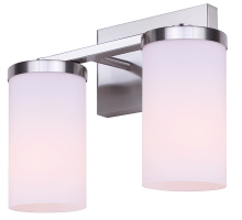 Canarm IVL1234A02BN-FO - Britton 2-Light Vanity Fixture Brushed Nickel Finish with Opal Glass