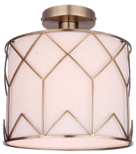 Canarm ISF2251B01GD - Tulia 1LT Gold Semi-Flush Ceiling Light with Neutral Fabric Shade