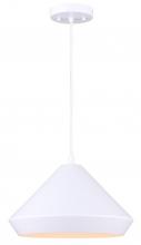 Canarm IPL1020A13WH - BYCK, IPL1020A13WH -G-, MWH Color, 1 Lt 12.75inch Width Pendant, 60W Type A, 12.75inch W x 9.5 - 57.