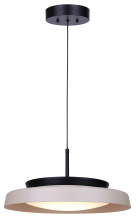 Canarm LPL340A15BKS - PETRA Modern Matte Black + Stone Color 1 Lt LED Pendant Dimmable 3CCT 1200 Lumens