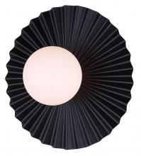 Canarm IVL1210A01BK9 - Payton 1 Light Vanity Matte Black Wall Light with Opal Glass Shade