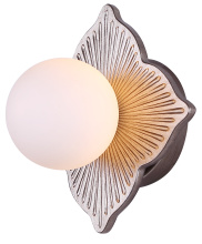 Canarm IWF1242A01BGD9 - GIANNA 1 Lt Wall Light Brushed Gold Finish and Flat Opal Glass Shade