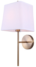 Canarm IWF2275B01GD - SERAPHINA 1 Light Wall Lamp Gold Finishw with White Fabric Shade