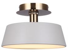 Canarm LFM263A13GYG - Jessa 12.75 in. 1 Light Integrated LED Matte Gray and Gold Transitional Flush Mount with Gray Metal 