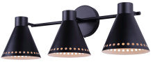 Canarm IVL1237A03BK - ALBIE Matte Black Modern 3 Light Vanity Fixture