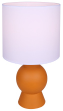 Canarm ITL2291B19OR - YARA 1-Light Table Lamp Orange Finish with White Fabric Shade Rotary Switch