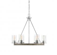 Savoy House Meridian M10070GWCH - 6-Light Chandelier in Greywood Chrome