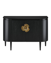 Currey 3000-0004 - Briallen Black Demi-Lune Cabinet