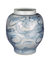 Currey 1200-0843 - Ming-Style Countryside Large Preserve Pot